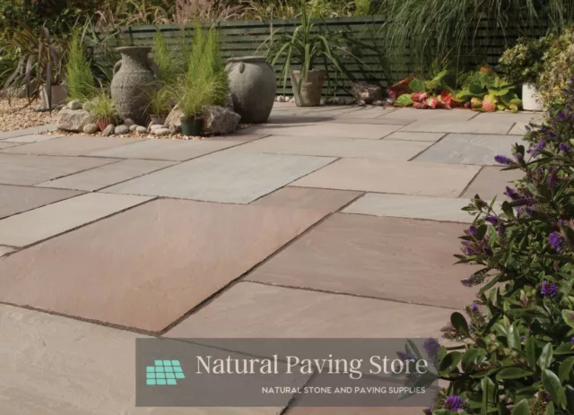 Autumn Brown Indian Sandstone Natural paving patio slabs | Mixed Size | 22mm