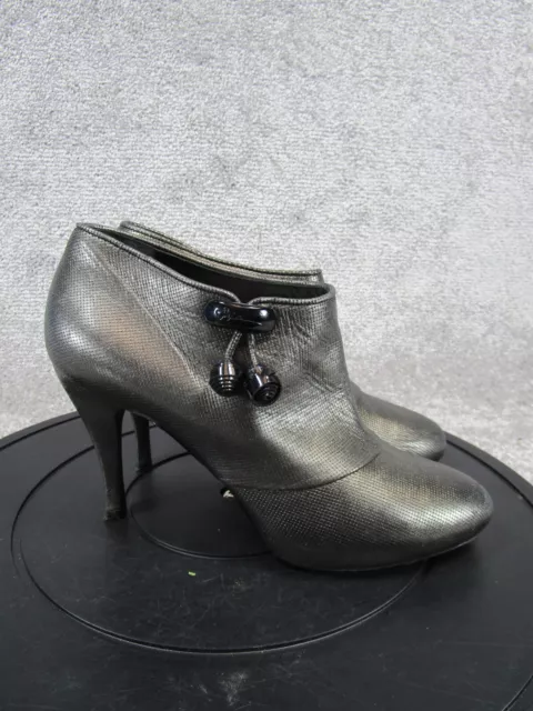 Giorgio Armani Heels Womens Size 39 Eu 8.5 Us Gray Leather Booties 4"