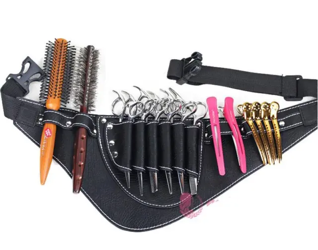 Hairdressing Tool Bag PU Leather Professional Stylists Hair Scissors Waist Pack
