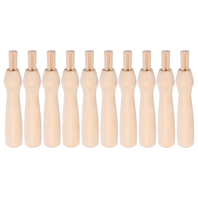 10 stücke Punch Nadelgriffe Punch Tool Griffe Ersetzen Holzgriffe