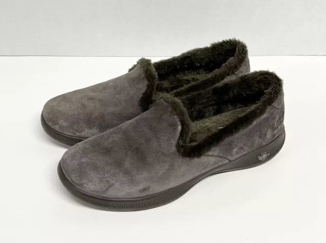 SKECHERS WOMENS 7 Go Step Lite Comfort Slip On Shoes Loafer 14719 Brown ...