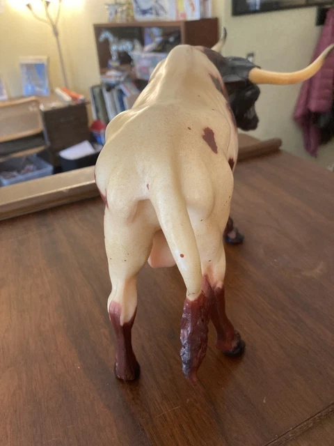 Vintage Breyer Texas Longhorn Bull #384 Liver Chestnut Pinto, RARE!! Vintage Breyer Texas Longhorn Bull #384 Liver Chestnut Pinto, RARE!!