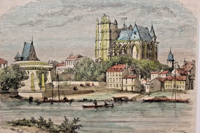 Unknown - Carte Du Salon Et De La Loire - Lithographie Originale 19ème Siècle
