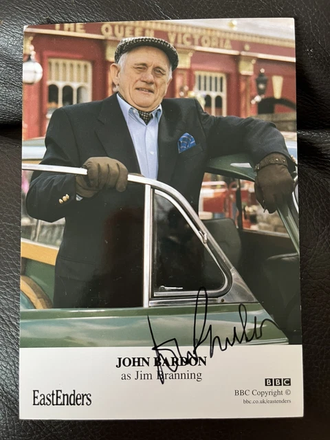 BBC EastEnders Jim Branning John Bardon Hand Signed Cast Card Autograph