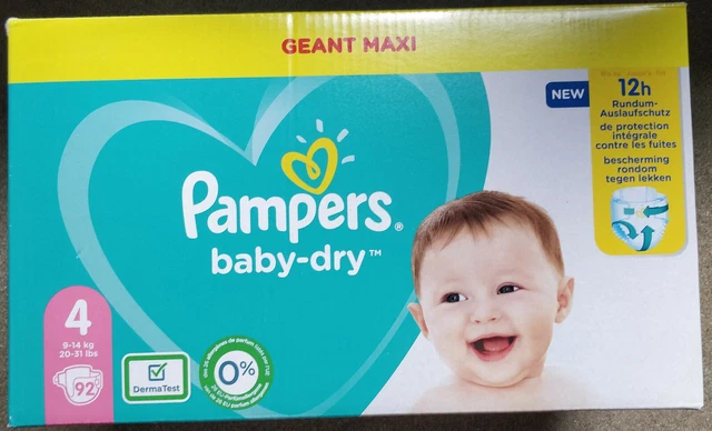 92 COUCHES PAMPERS BABY DRY taille 4 ( 09 - 14 kg ) NEUF 3
