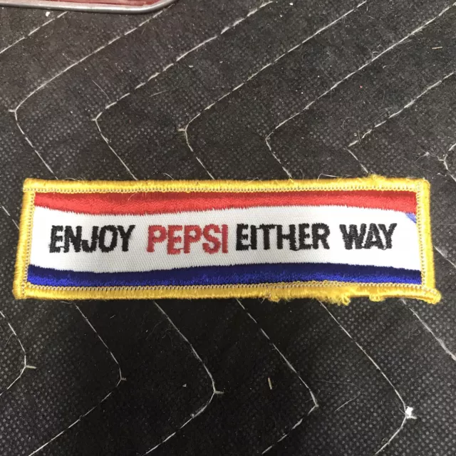 VINTAGE PEPSI-COLA UNIFORM PATCH “enjoy Pepsi Either Way”