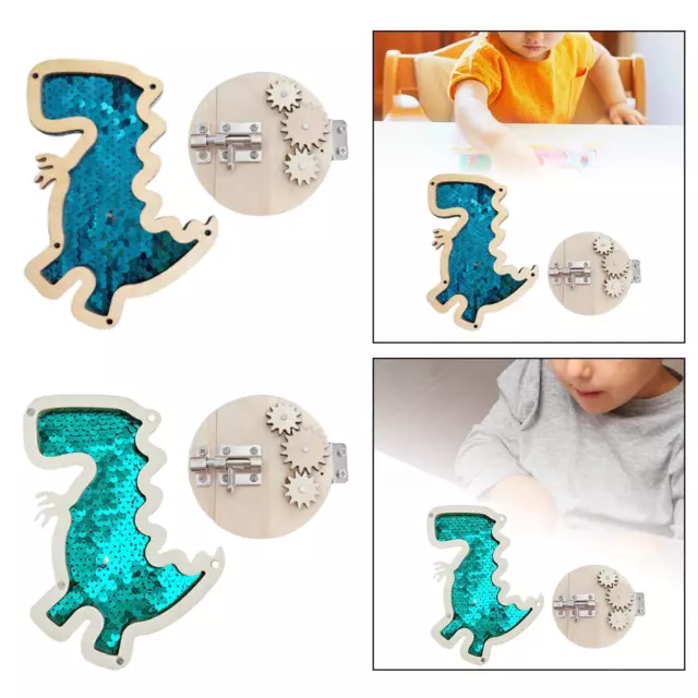 2Pcs Kids Busy Board DIY Accessory Dinosaur Sequins Board Cooperation Basic