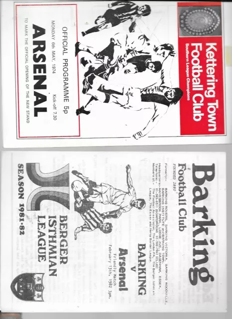 PROGRAMME - KETTERING TOWN v ARSENAL - 1973/74 SEASON