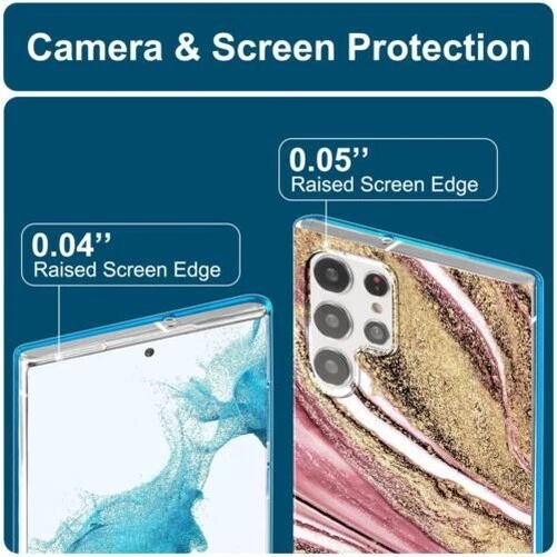 Coque pour Samsung Galaxy S22 Ultra Étui Marbre Téléphone Portable en Silicone 3