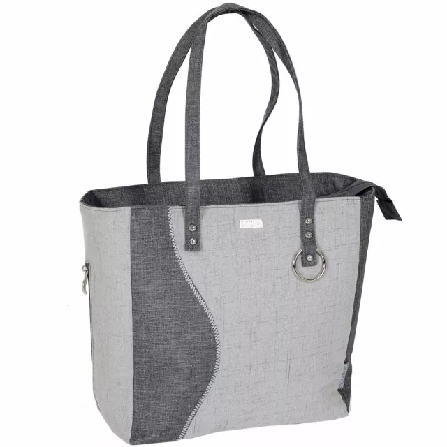 Shopping Bag Baby Wickeltasche Henkel Wickelunterlage wasserabweisend Silber