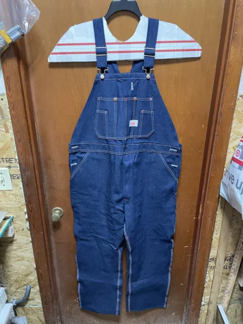 NEW Round House Premium Bib Overalls Mens Size 40 x 30 Blue Denim Brand New