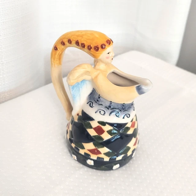 Jim Shore Angel Creamer Mini Pitcher  Christmas Pottery Enesco 2002 READ