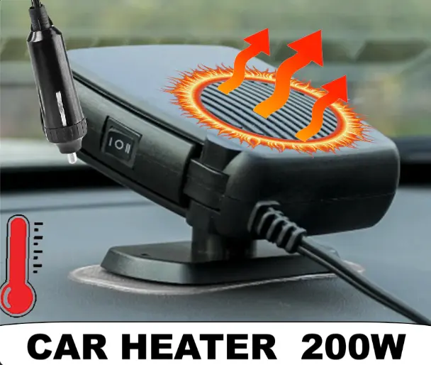 200W 12V Windshield Car Portable Heater Heating Fan Defogger Defroster Demister