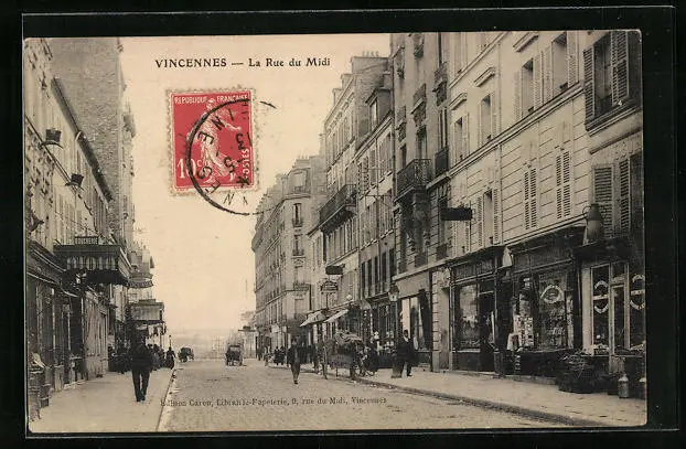 CPA Vincennes, La Rue du Midi 1913