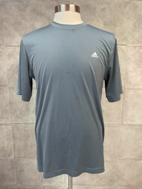 adidas ClimaLite Men's Gray Crew Neck Short Sleeve T-Shirt Size M Medium