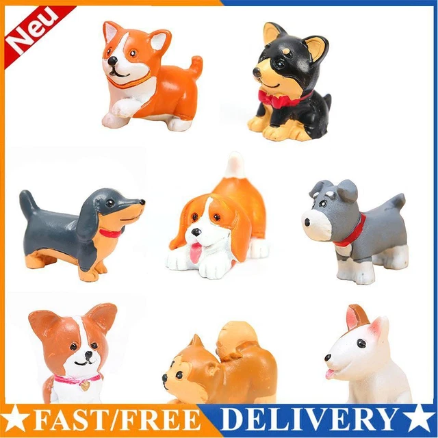 Cute Simulation Mini Dog Puppy Resin Ornaments Crafts Car Home Decoration