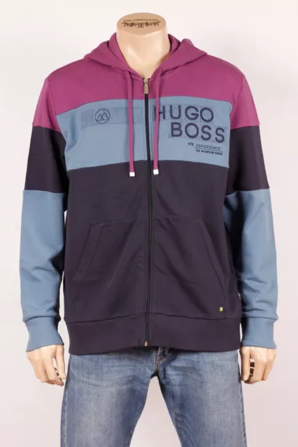 New Hugo Boss blue tracksuit top hoodie hooded sweatshirt jumper Small Large