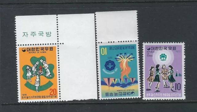 Korea SC # 753, 796, And 1039 Girl Scouts . MNH