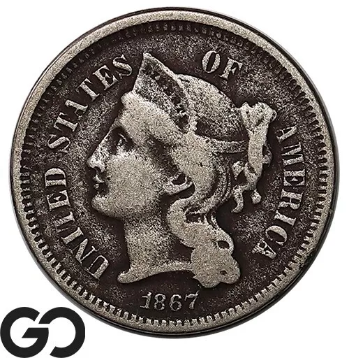 1867 Three Cent Nickel Piece ** Free Shipping!