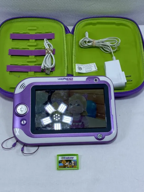 LeapFrog LeapPad Ultra XDI Learning Tablet Purple Case 2 Games Bundle - Flaw