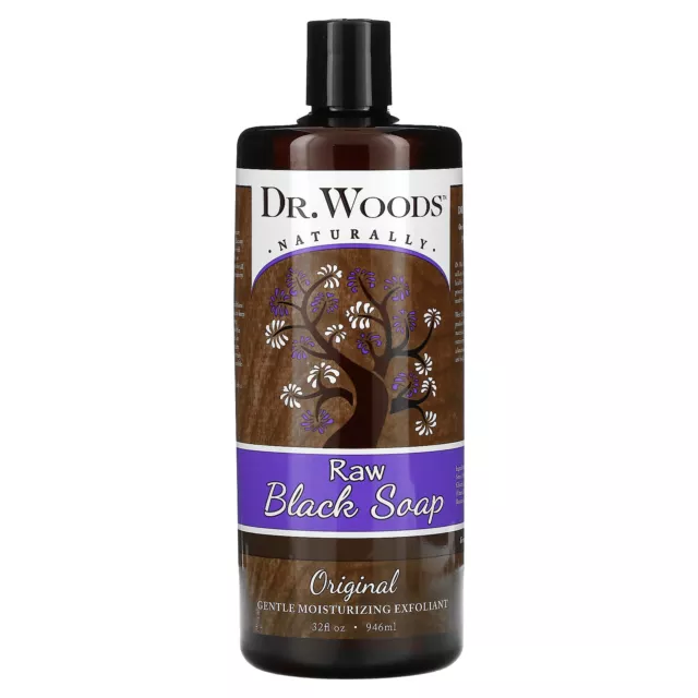 Dr Woods Raw Black Soap Original 32 fl oz 946 ml Cruelty-Free, Gluten-Free,
