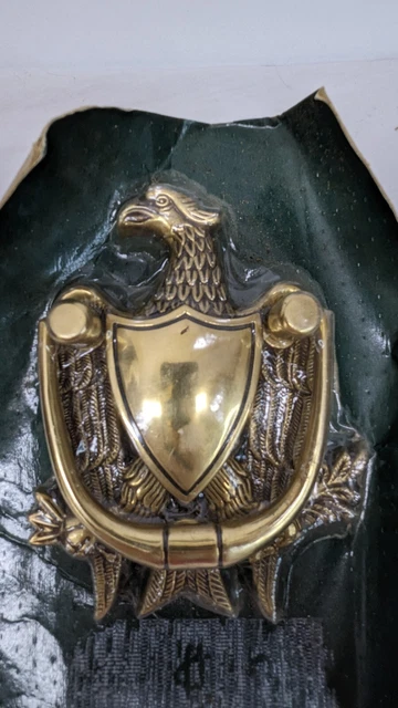(A2:14) Nuevo Águila de latón liso con Llamador de Puerta de Escudo