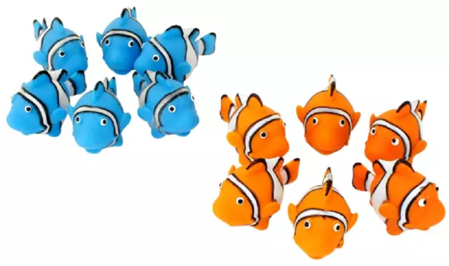 6x CLOWN FISH WITH SQUEEK - 9608 FINDING FISH DORY NEMO BATH TOY