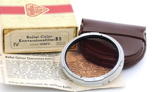 Filtro de conversión de color vintage Rollei B. IV R5 en caja WIRFU
