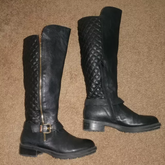Steve Madden: 'Rozanne' Black Tall Leather Boots - Women's Size 9.5M