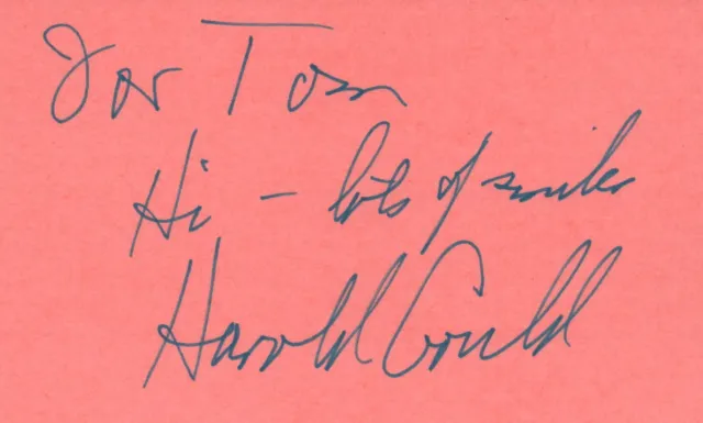 Harold Gould Actor 1979 NYC TV Movie Autographed Signed Index Card