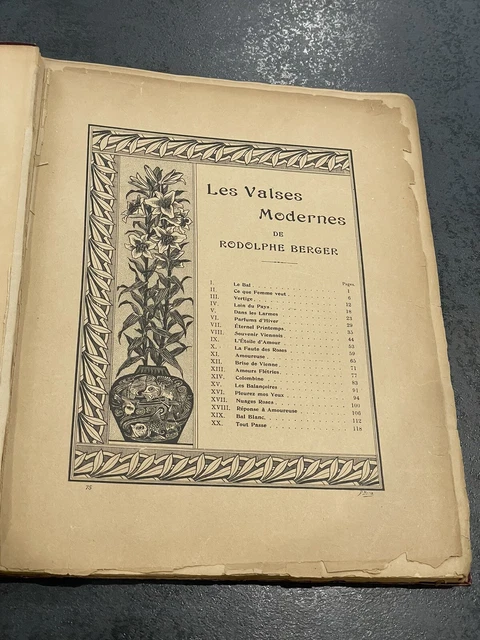 Livre Partition Musique ancien Les Valses Modernes De Rodolphe Berger