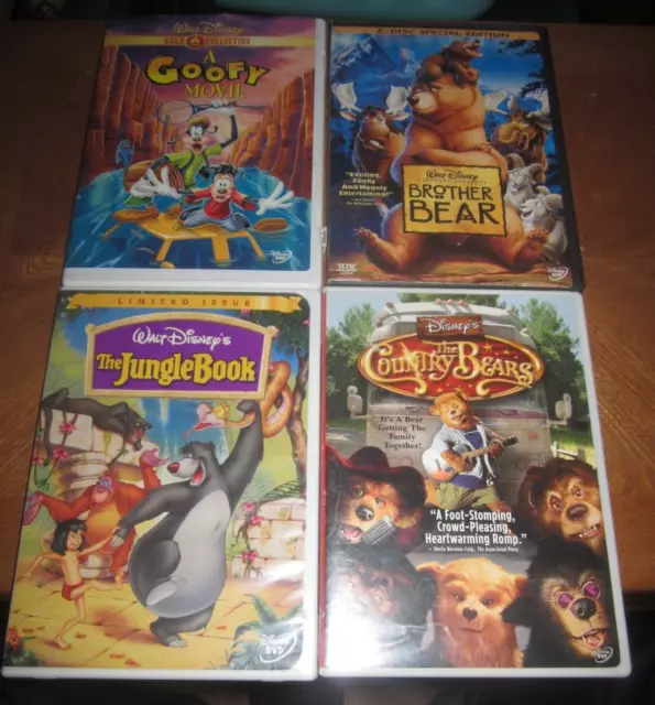 Lot of 4 Disney Limited  DVDs GOOFY, BROTHER BEAR, JUNGLE BOOK ,COUNTRY BEARS