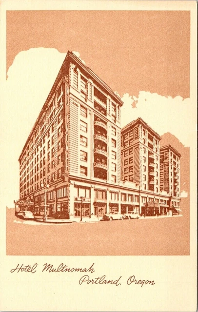 Hotel Multnomah Portland Oregon Or Unposted Unused Postcard