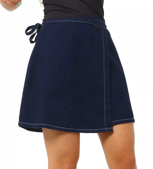 Womens Wrap Denim Cotton Skirt Ladies Short skirts NEW Size 6 8 10 12 14 16