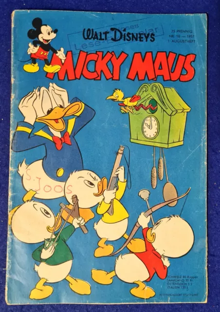Micky Maus Comic Heft Nr.16 Z 3 Original Ehapa 1957  (1097)Wert ca. 20 €