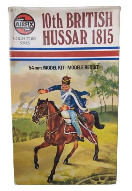 Vintage Airfix 10th British Hussah 1815 02551-9 Series 2 54mm Plastic Model Kit