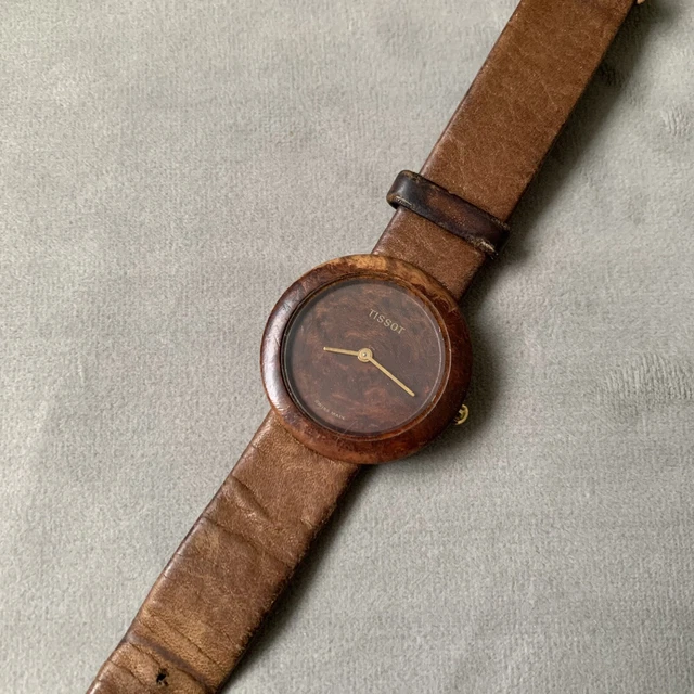 Montre Tissot Woodwatch W150 - Bois Et Quartz - Swiss Made Vintage Des Années 80