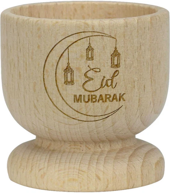 'Happy Eid' taza de huevo de madera (EC00023733)