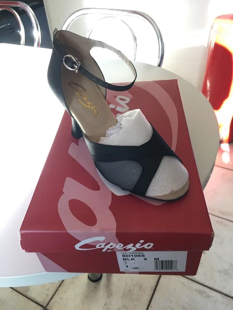 CHAUSSURE DE DANSE Satin noir capezio vanessa SD108 de bal/danse latine 6M= 36,5
