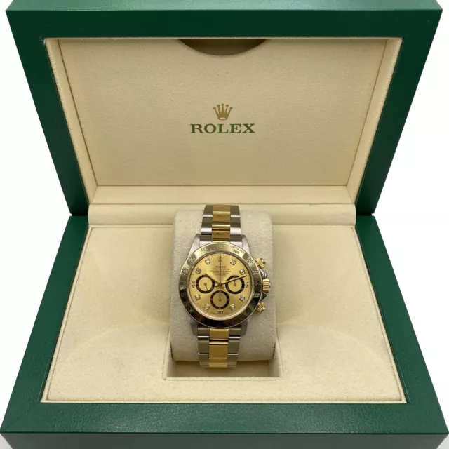 ROLEX DAYTONA ZENITH 18K Oro Amarillo Acero Diamante Champan Esfera Reloj 16523 EUR 17.223 76 PicClick ES