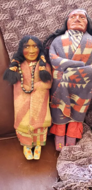 Vintage 1930’s 40’s Skookum Bully Good Native American Indian Doll Handmade USA.