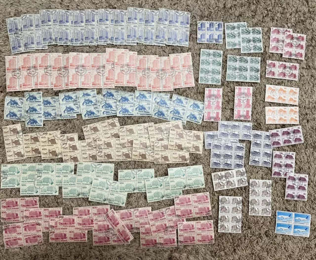 Huge Investor Lot Of Romania Stamp Blocks And Strips, Great For Reseller