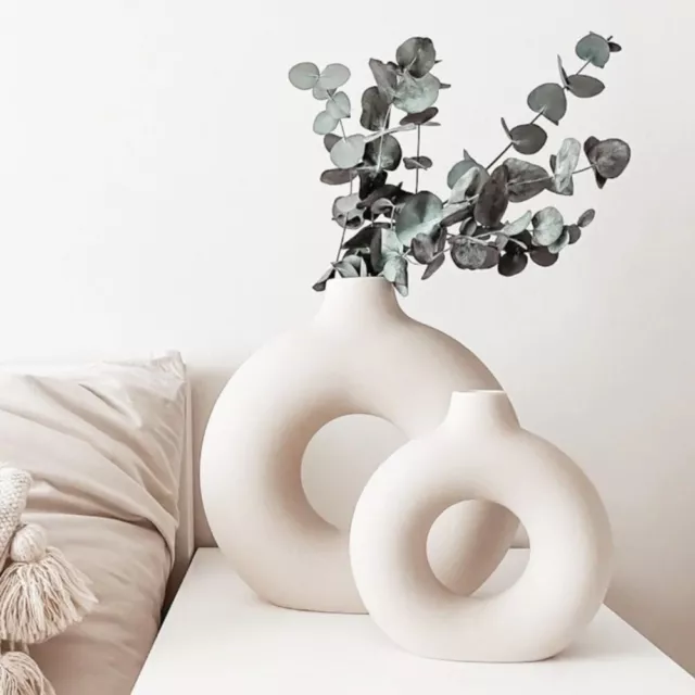 Nordic Style Vase Decoration Circle Shape Ceramic Crafts  Home Decoration