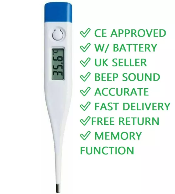 Baby Adult Digital LCD Thermometer Body Safe Check Oral Underarm Thermometer CE