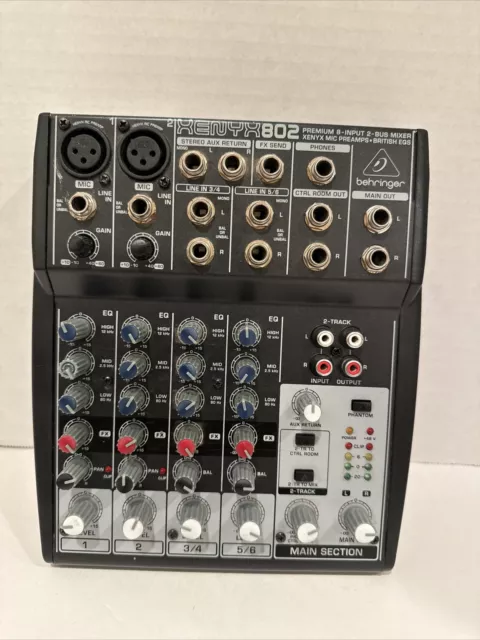 Behringer XENYX802 8-Input 2-Bus Mixer Pre-Amp British EQS (No Power Supply)