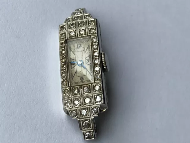 Uhr Gold Diamanten Türler Swiss Made 18 K wohl Wien gepunzt 1920 funktioniert