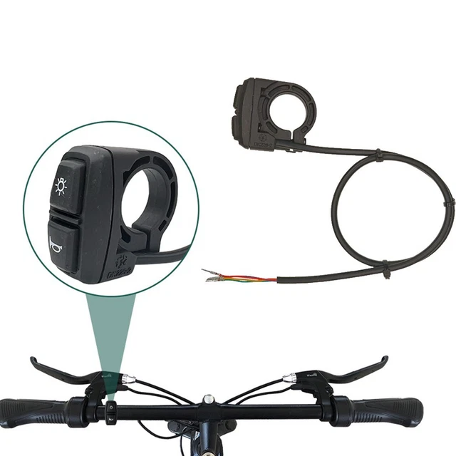Dilwe Interrupteur 2-en-1 Vélo Électrique - Guidon Commutateur Corne & Lumière - Scooter VTT
