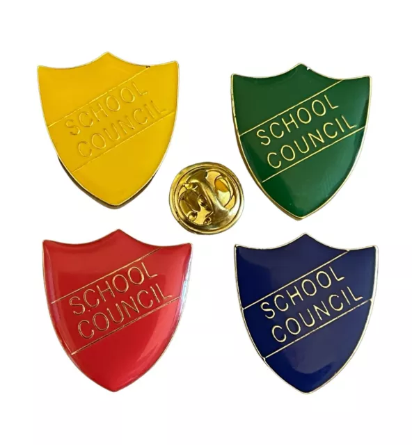 School Council Shield Shape School Colleges House Colours (GW) Lapel Pin Badge