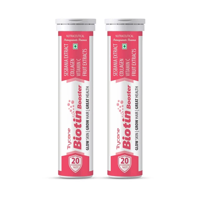 TRYCONE BIOTIN FOR hair growth 40 Effervescent Tablets Natural