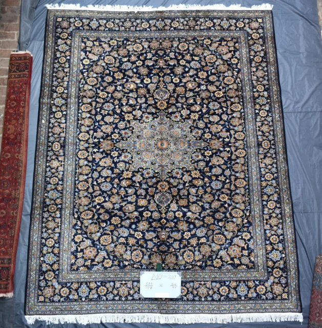 Blue Vintage Floral Caucasian Area Rug 10x13 Hand Knotted Oriental Wool Carpet